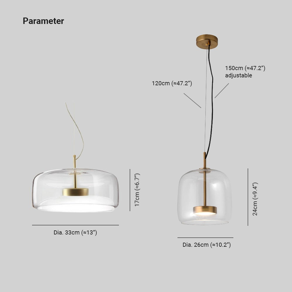 Raith Mouth Blown Glass Shade Pendant Light