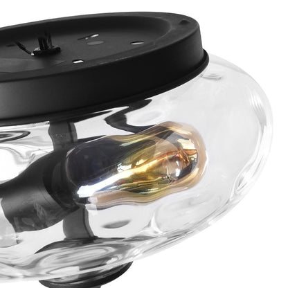 Eryndor Antique Sugar Pot Lid Water Ripple Glass Flush Mount Light
