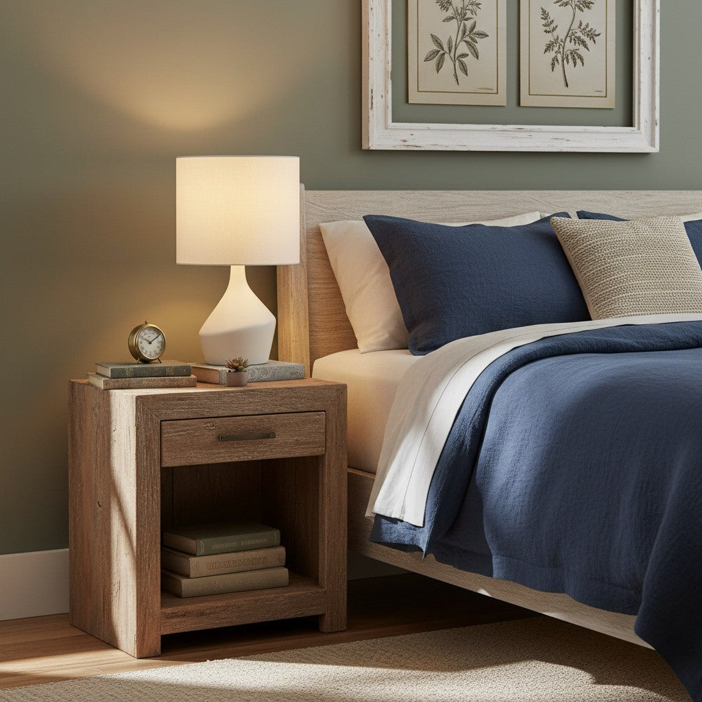 Daphne Vintage Ceramic Linen Shade Table Lamp