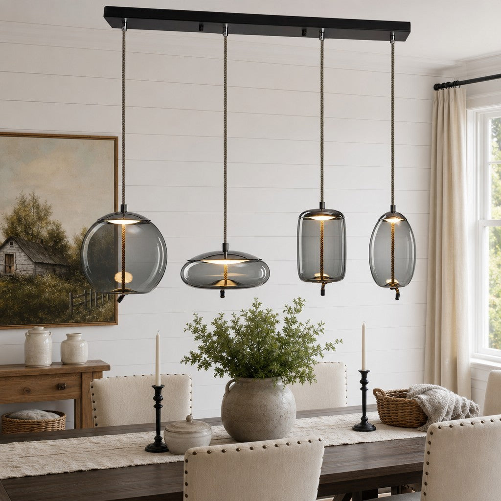 Lewis Modern LED Geometric Glass Pendant Light