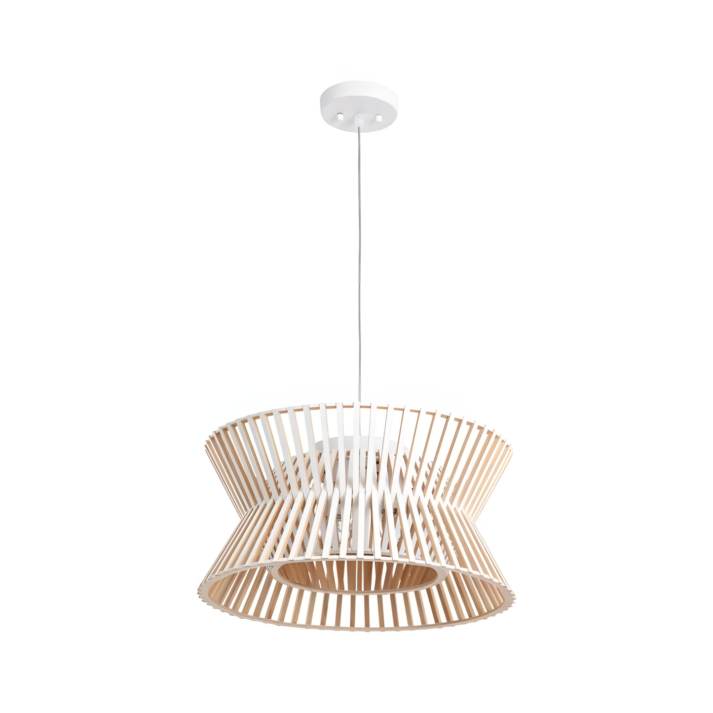 Freja Boho Wood Drum Chandelier