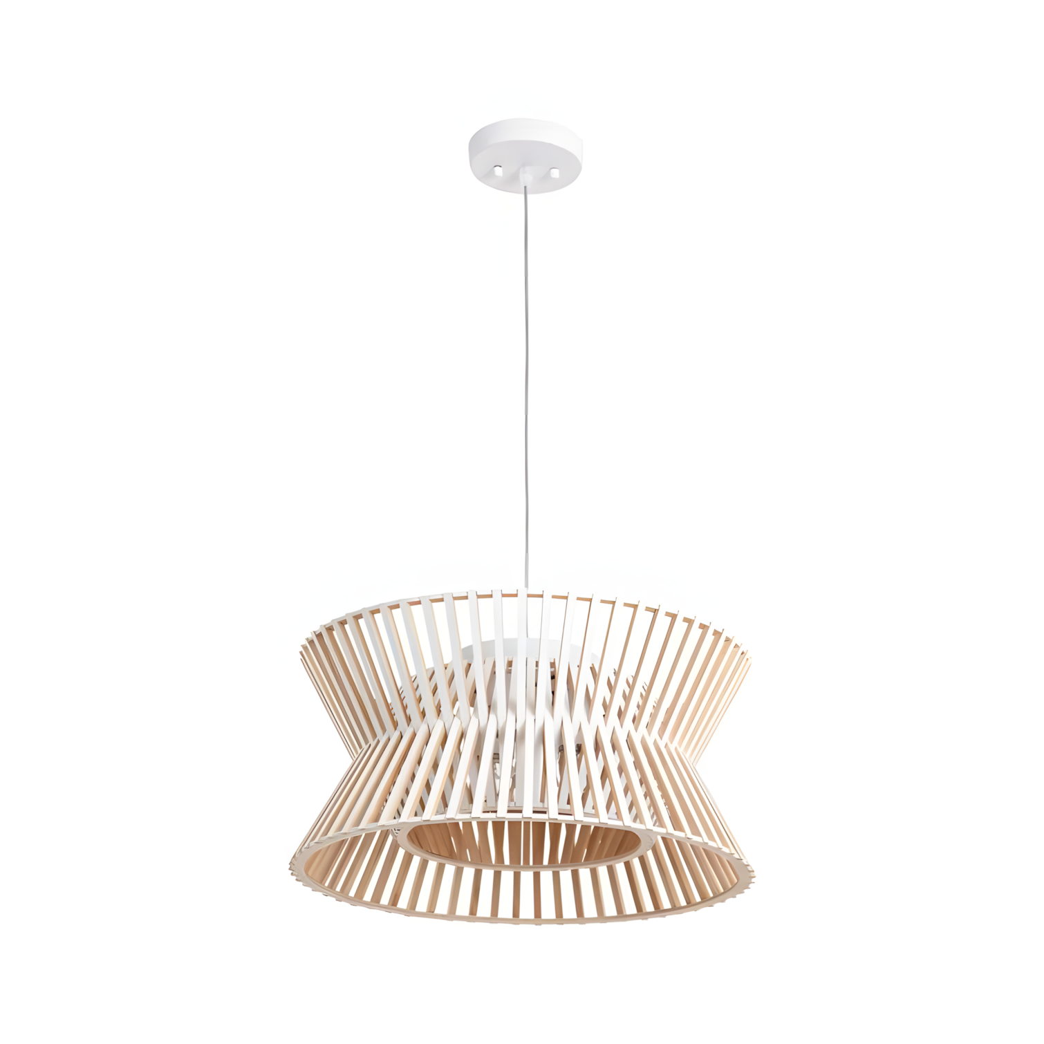Freja Boho Wood Drum Chandelier