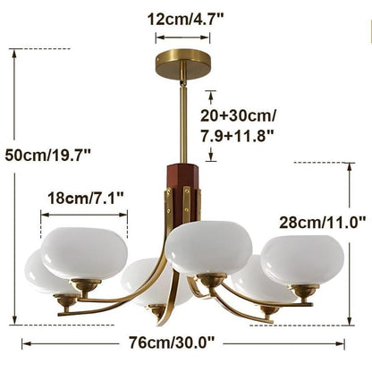 Juino Wood Farmhouse Milk Ball Sputnik Chandelier