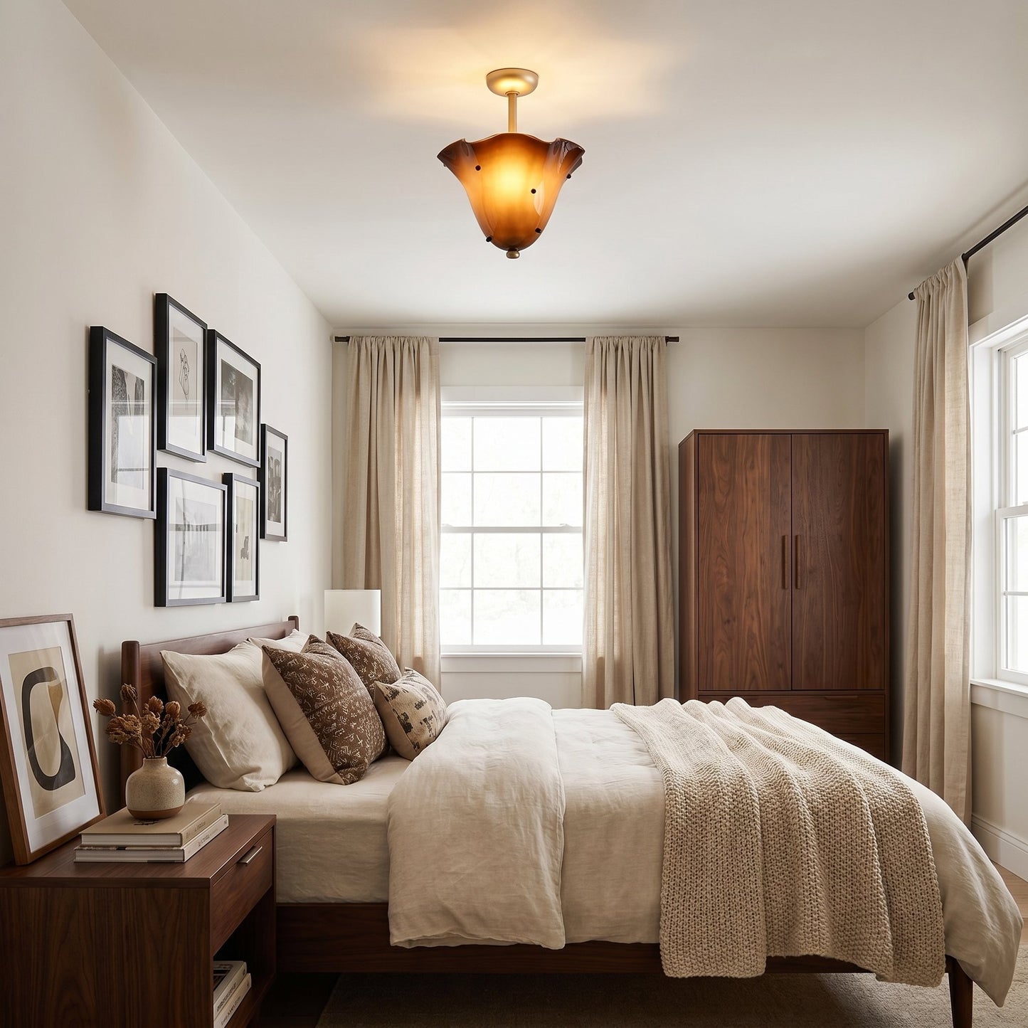 Catalina Contemporary Colored Glass Petal Fazzo Ceiling Light