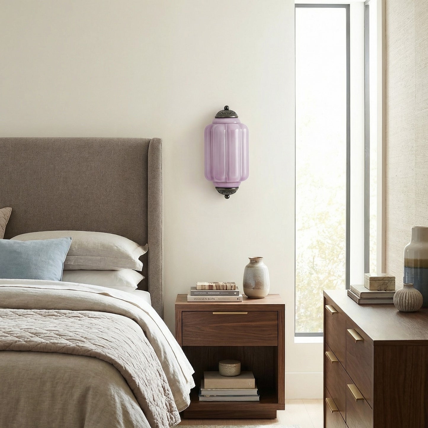 Michael Vintage Eloise Milk Glass Flush Wall Light