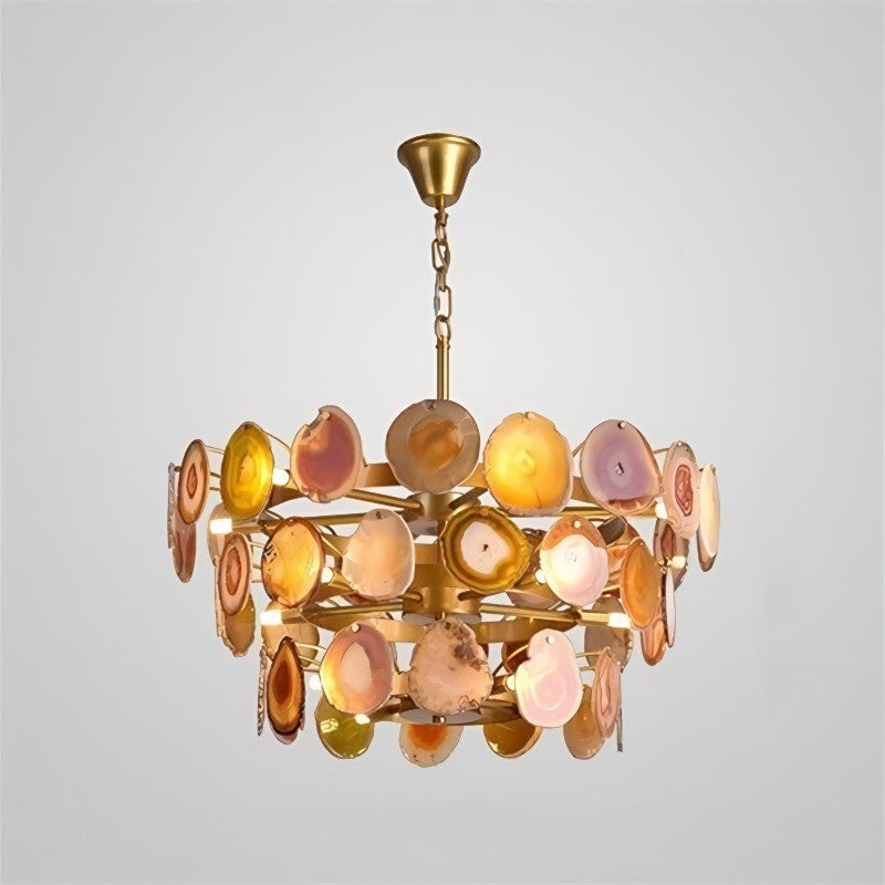 Gideon Slice Agate Tower Chandelier