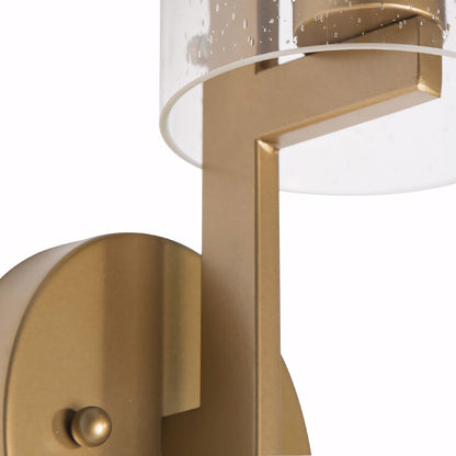 Aldorix Bronze Seedy Glass Cylinder Wall Sconce