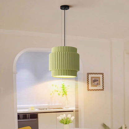 Brisby Striped Frosted Fluted Ceramic Pendant Light