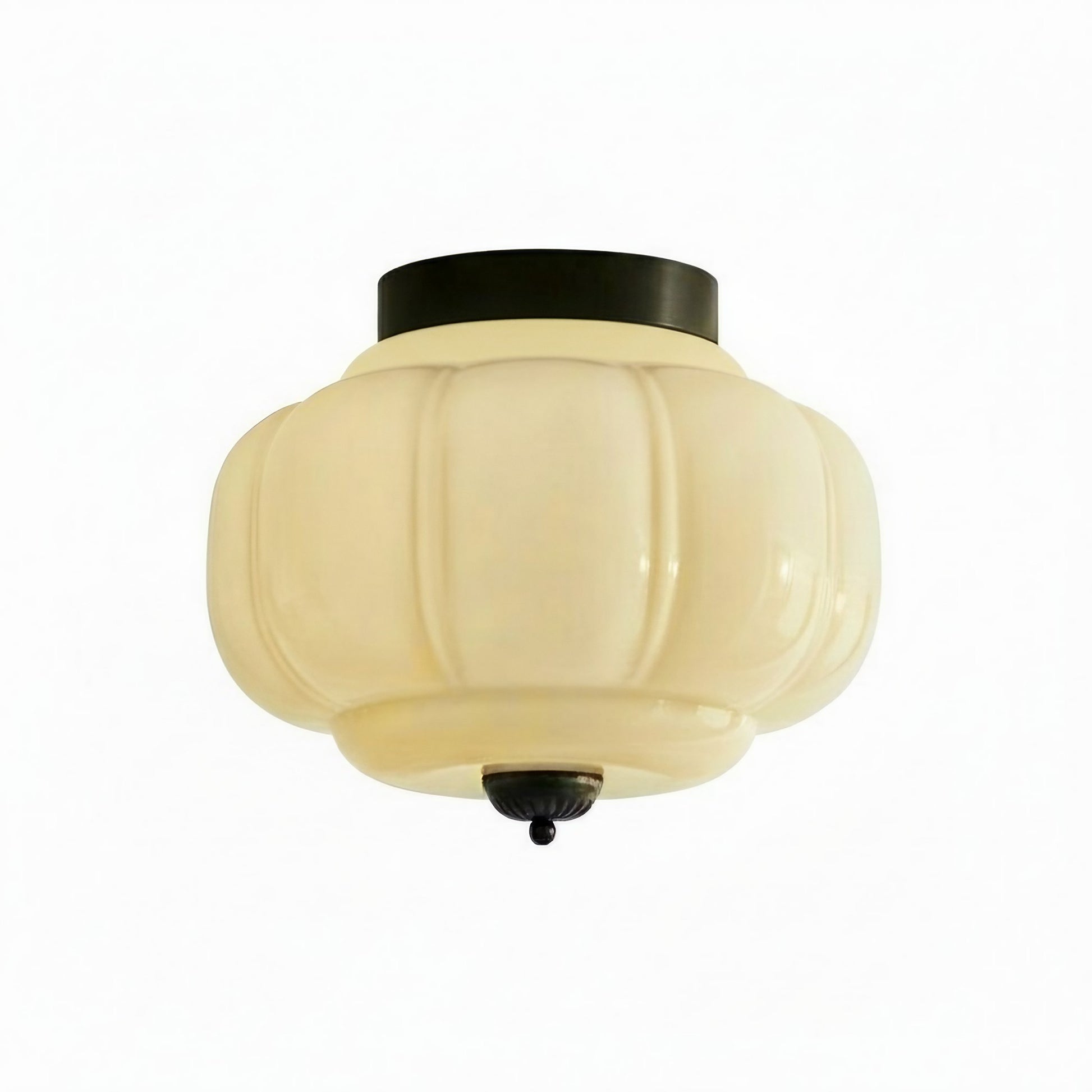 Ozita Retro Milk Glass Semi Flush Mount Eloise Ceiling Light
