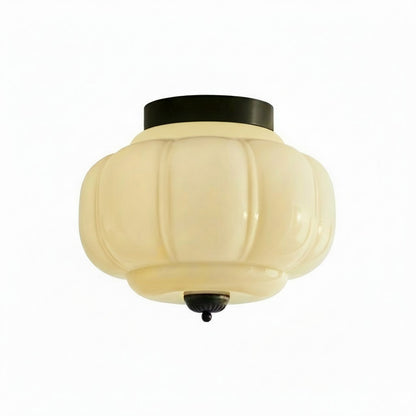 Ozita Retro Milk Glass Semi Flush Mount Eloise Ceiling Light