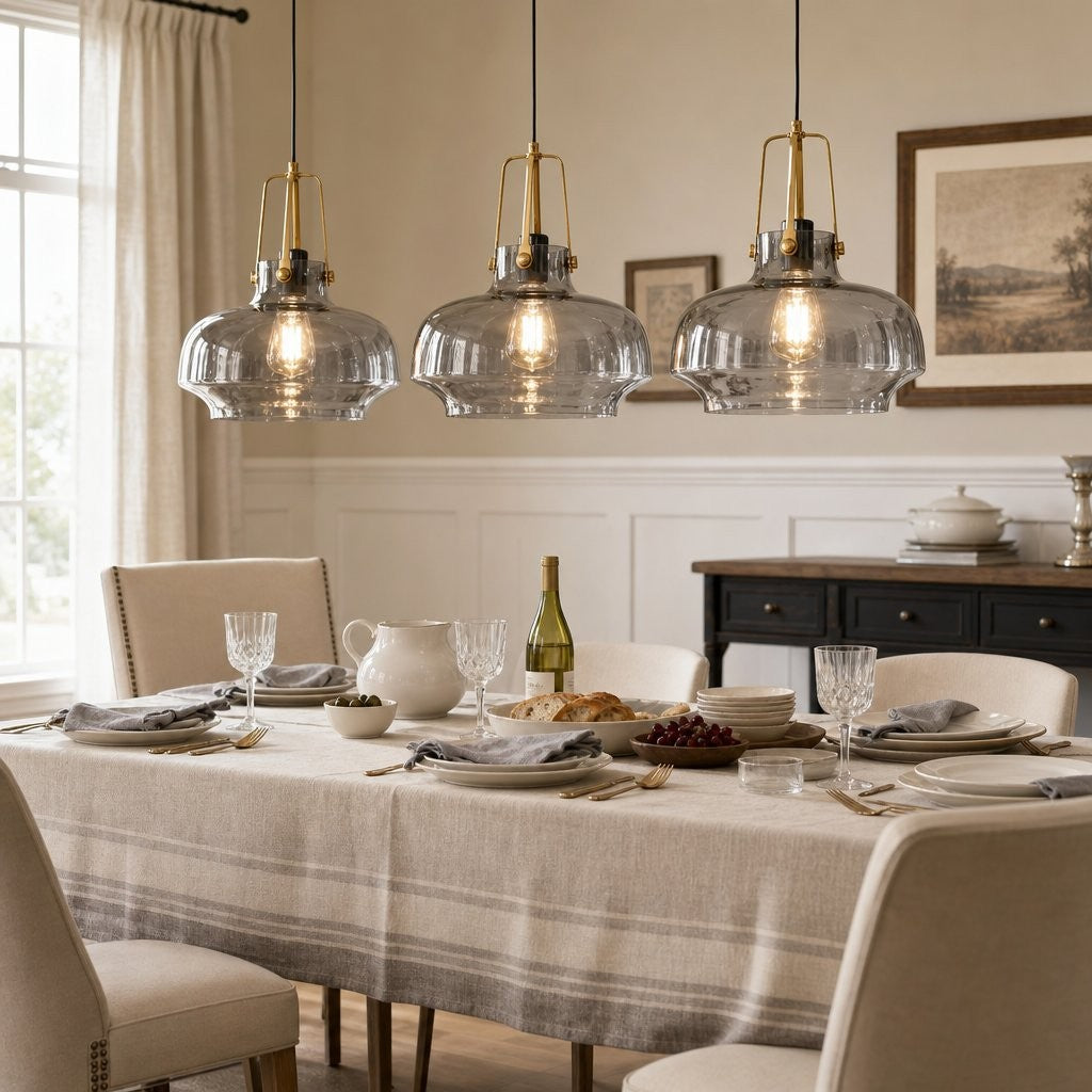 Mynorix Transparent Bowl Shaped Glass Pendant Light