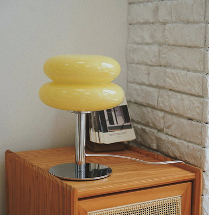 Josie Cream Glass Bauhaus Style Table Lamp