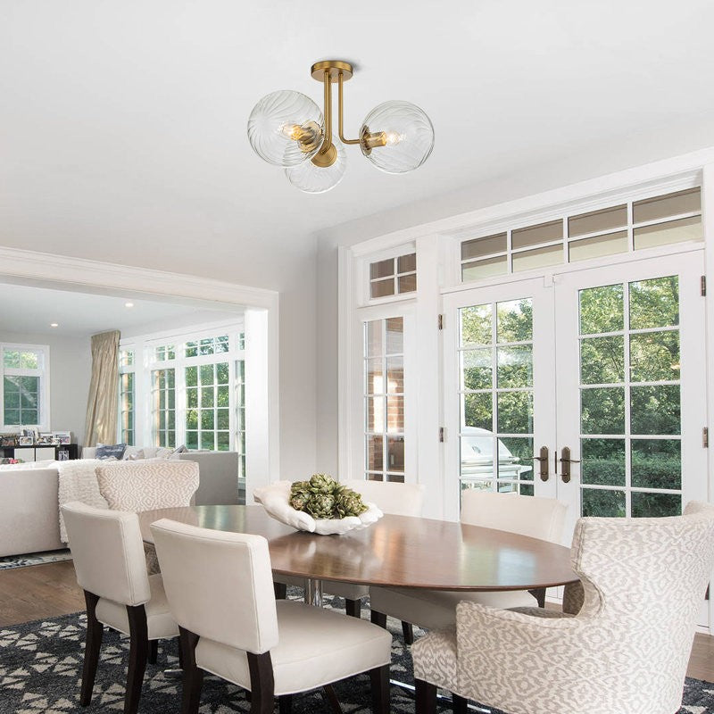 Ivey Water Ripple Glass Globe Ceiling Light