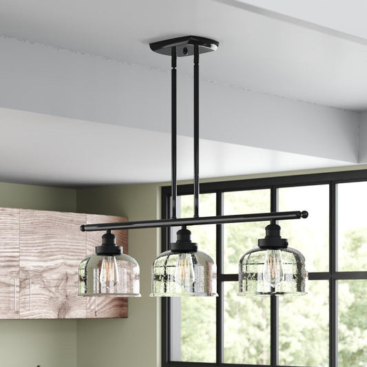 Dax Farmhouse 3 Lights Glass Pendant Light