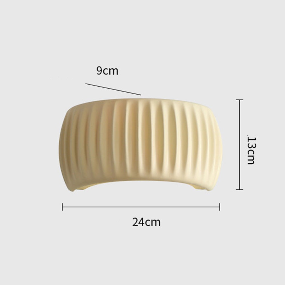 Klystix Macaron Color Up Down Fluted Resin Wall Lamps For Bedroom