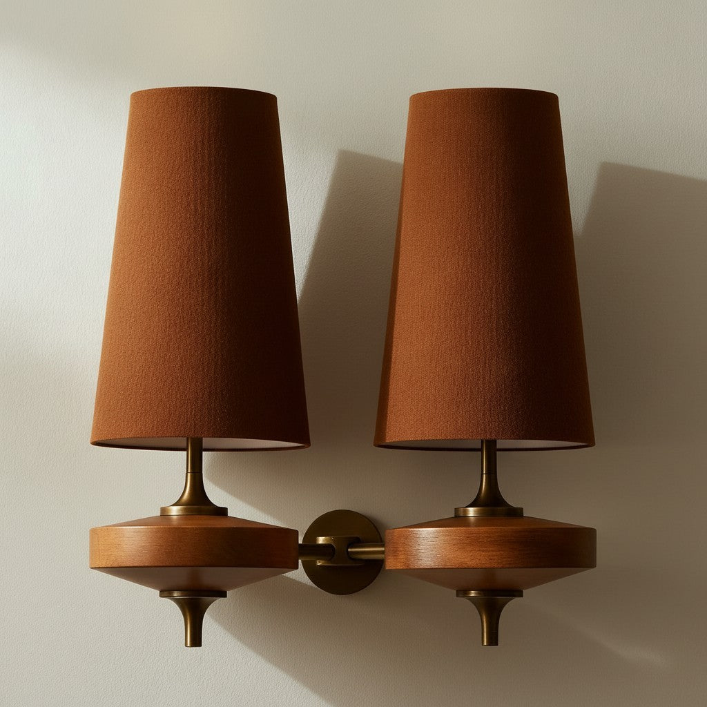 Nyxara Vintage  Fabric Tapered Shade Wall Sconce