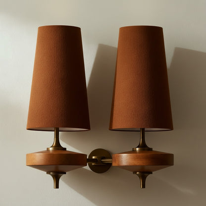 Nyxara Vintage  Fabric Tapered Shade Wall Sconce