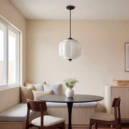 Myric Vintage Milk Glass Oiled Brass Eloise Pendant Light