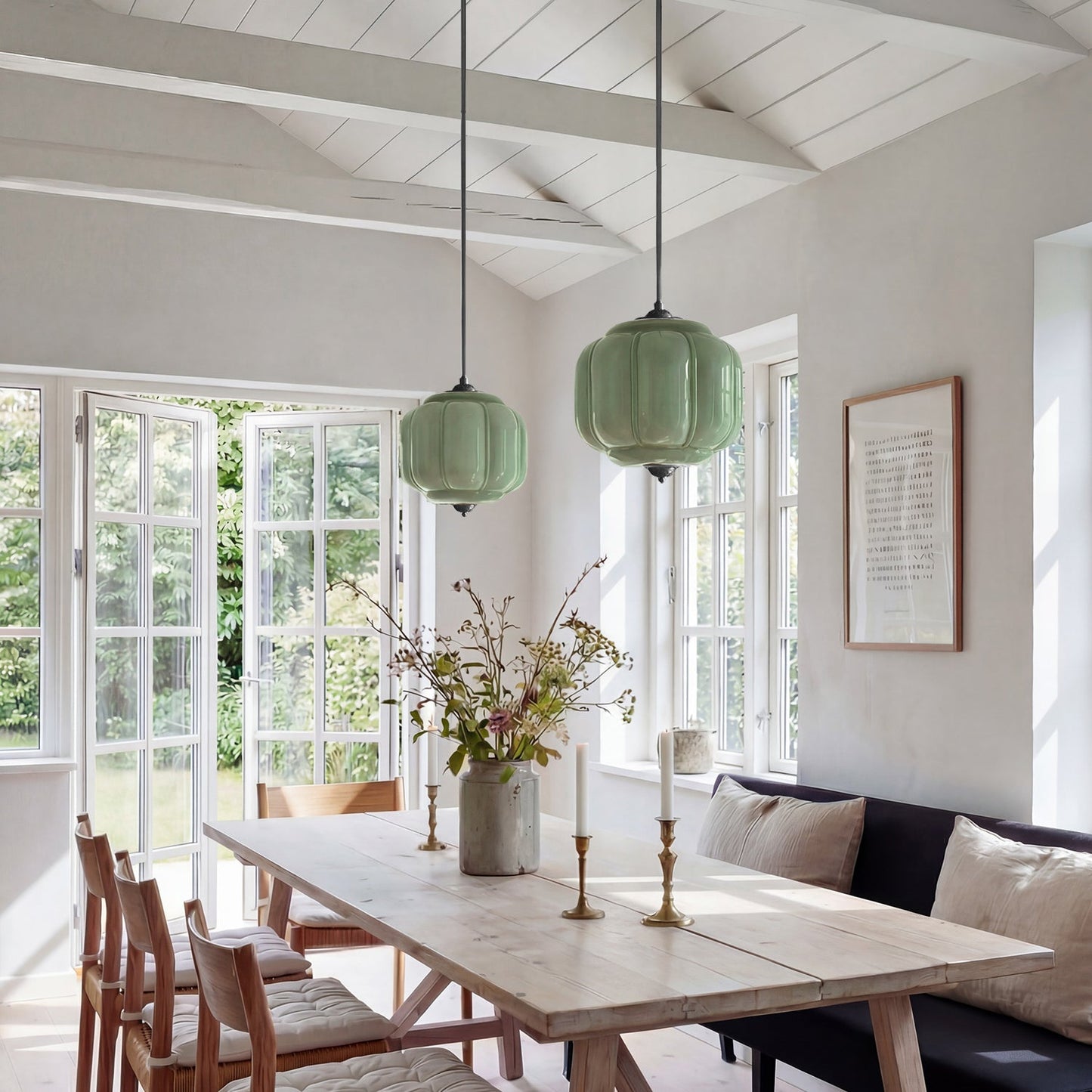 Myric Vintage Milk Glass Oiled Brass Eloise Pendant Light
