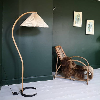 Anamika Vintage Mid Century Wooden Floor Lamp