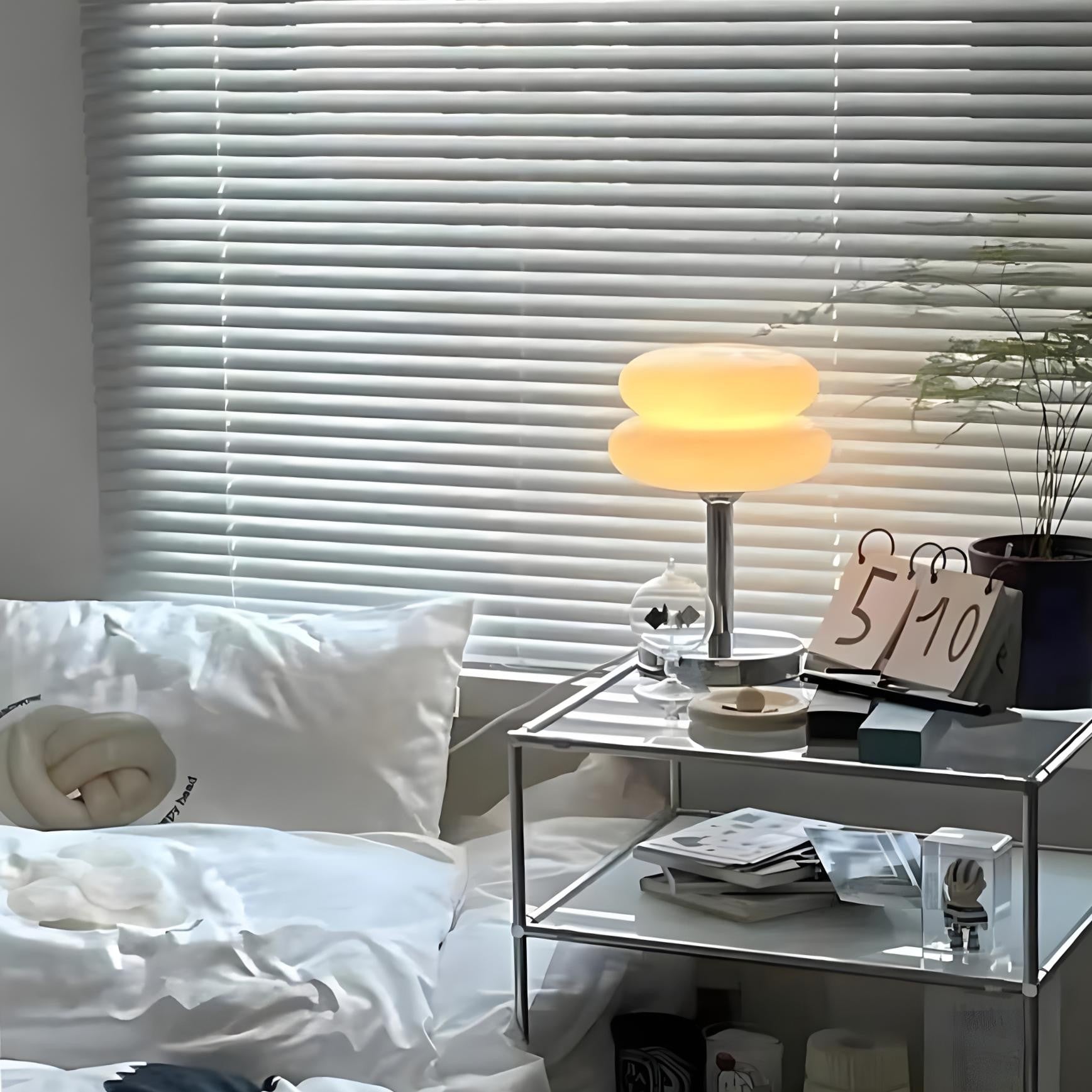 Josie Cream Glass Bauhaus Style Table Lamp