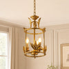Bailee Vintage Decorative Leaf 3-Light Metal Lantern Pendant Light