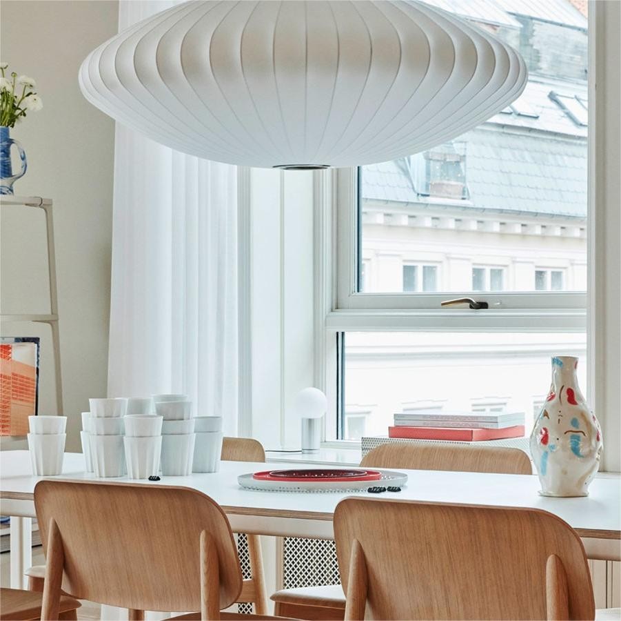 Leocadia White Saucer Nelson Bubble Pendant Light