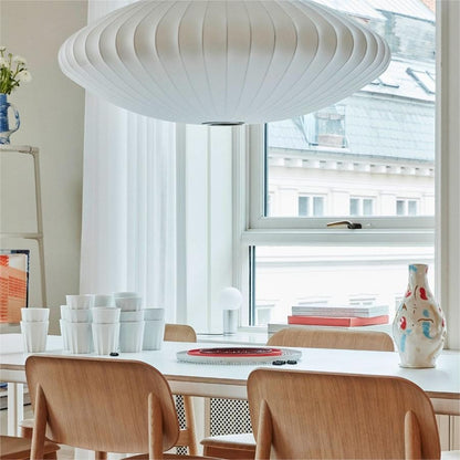Leocadia White Saucer Nelson Bubble Pendant Light