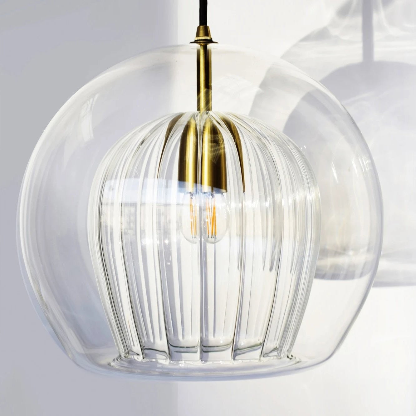 Nyxio Pleated Globe Glass Pendant Light