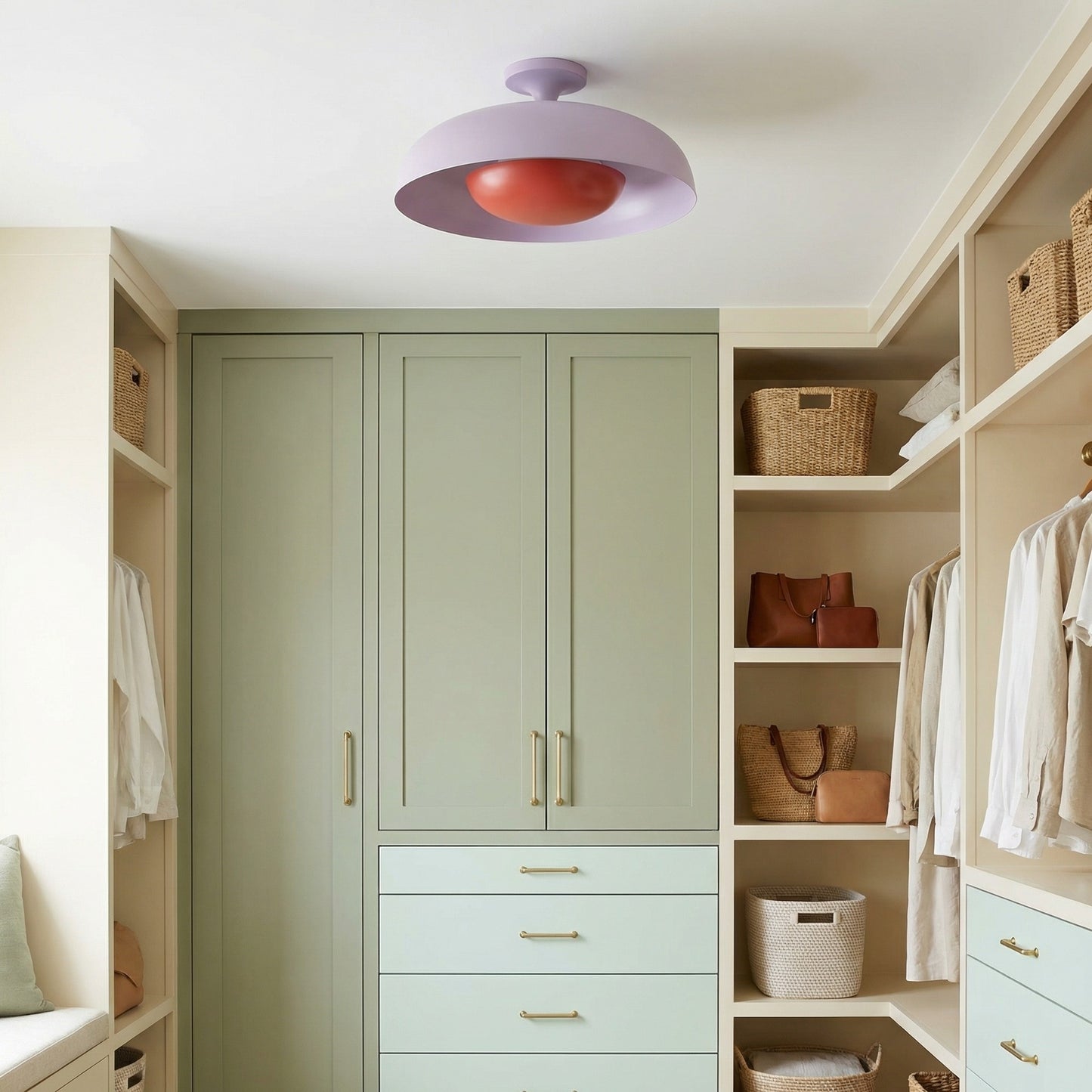 ‎Angelica Modern Yellow Metal Round Ceiling Light