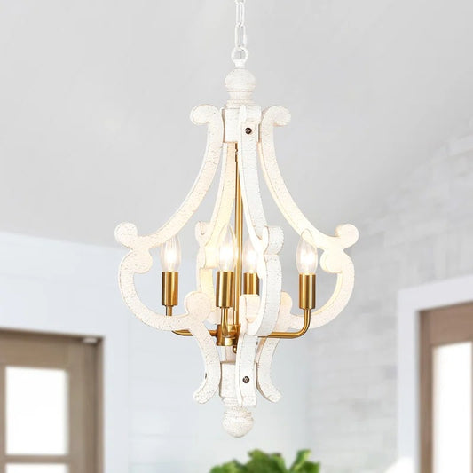 Astridina Rustic Antique Wooden French Country Chandelier