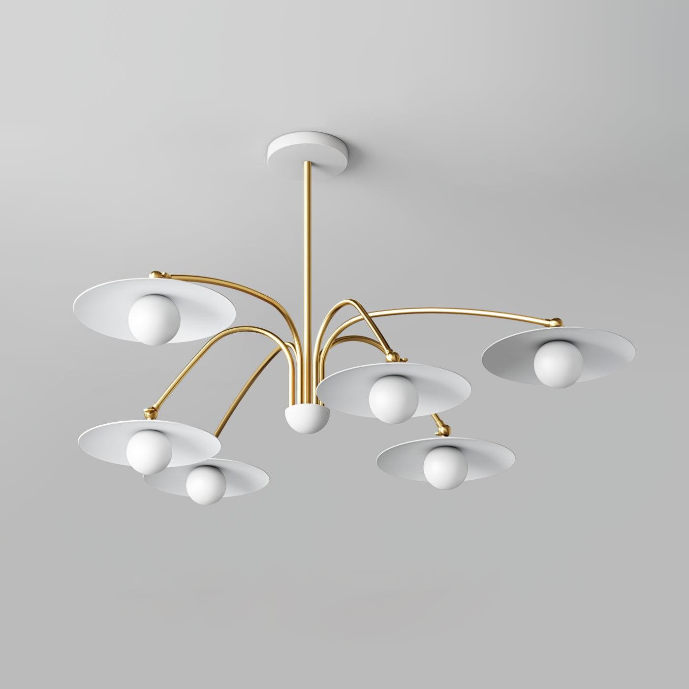 Xandros White Metal Champignon Chandelier
