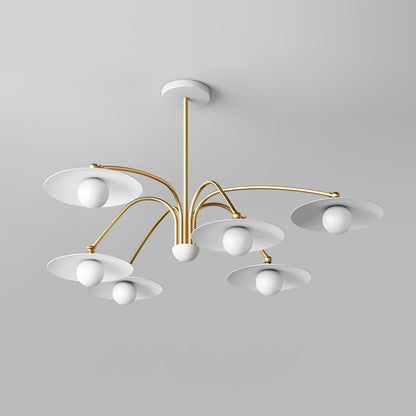Xandros White Metal Champignon Chandelier