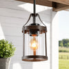 Brilliante Industrial Retro Rust Cylinder Seeded Glass Pendant Light