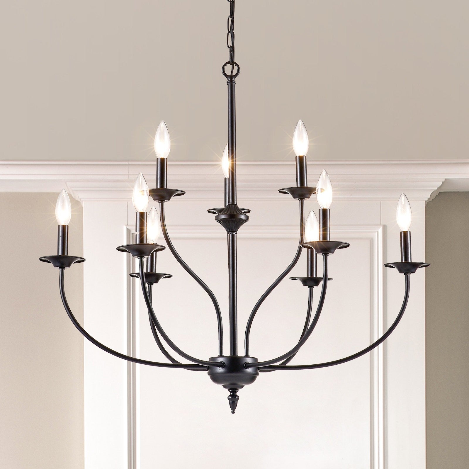 Caelestis Farmhouse 9 Light Metal Chandelier