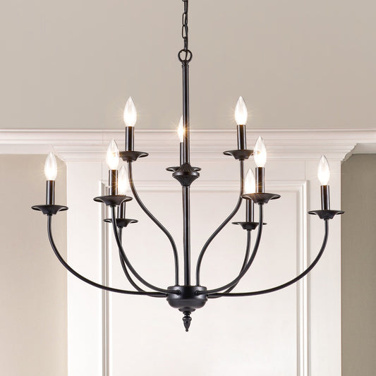 Caelestis Farmhouse 9 Light Metal Chandelier