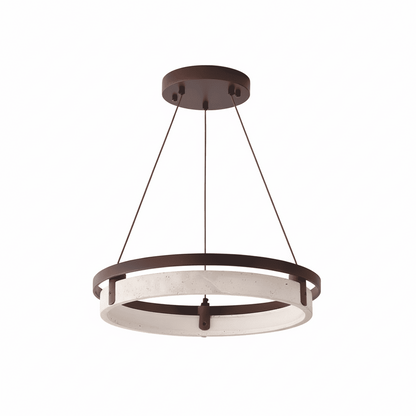 Hendricks Wabi-Sabi Travertine Circular LED Pendant Light