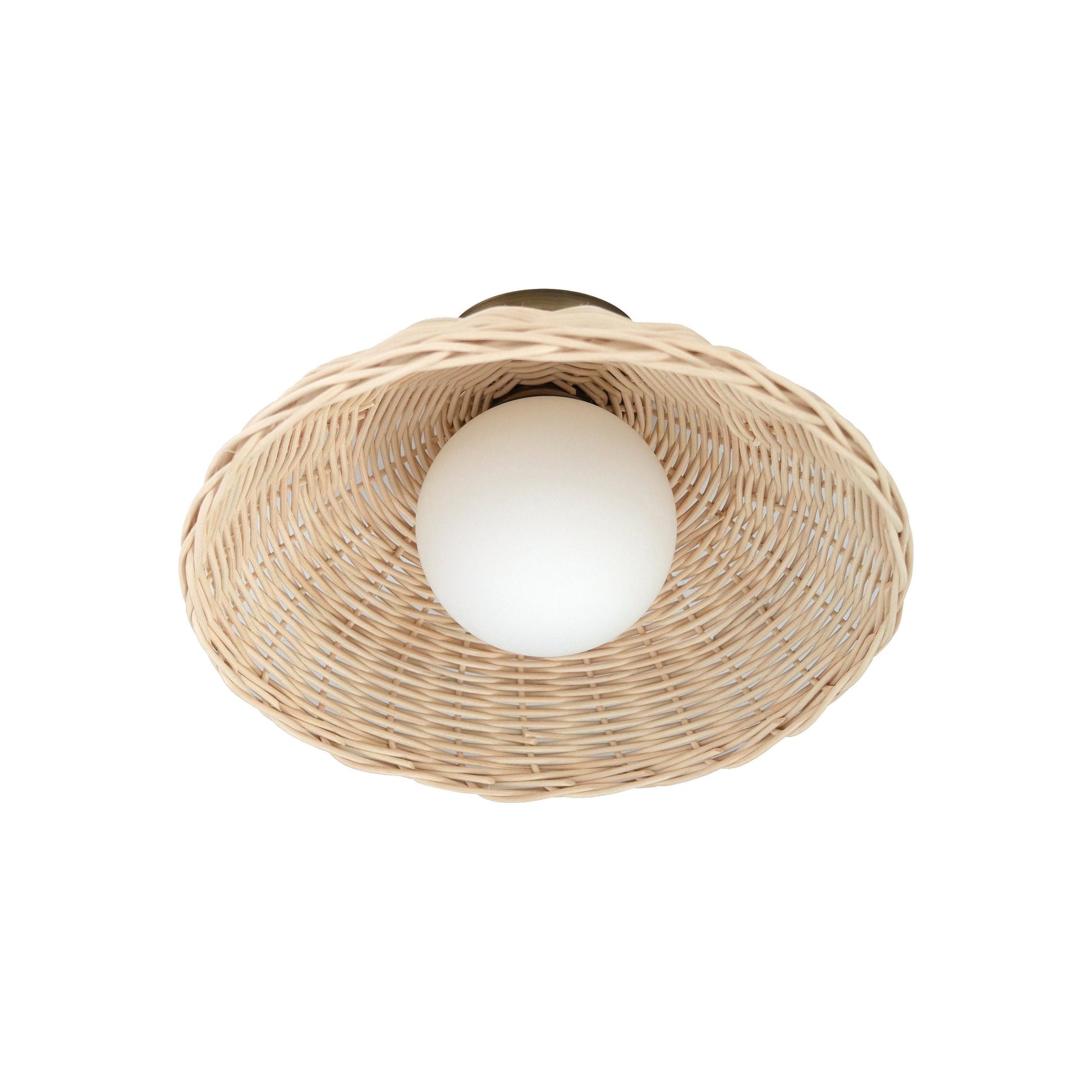 Allyson Farmhouse Rattan Flush Mount Ceiling Light