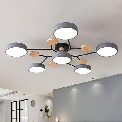 Phelith Scandinavian Round Molecule Branch Led Ceiling Light