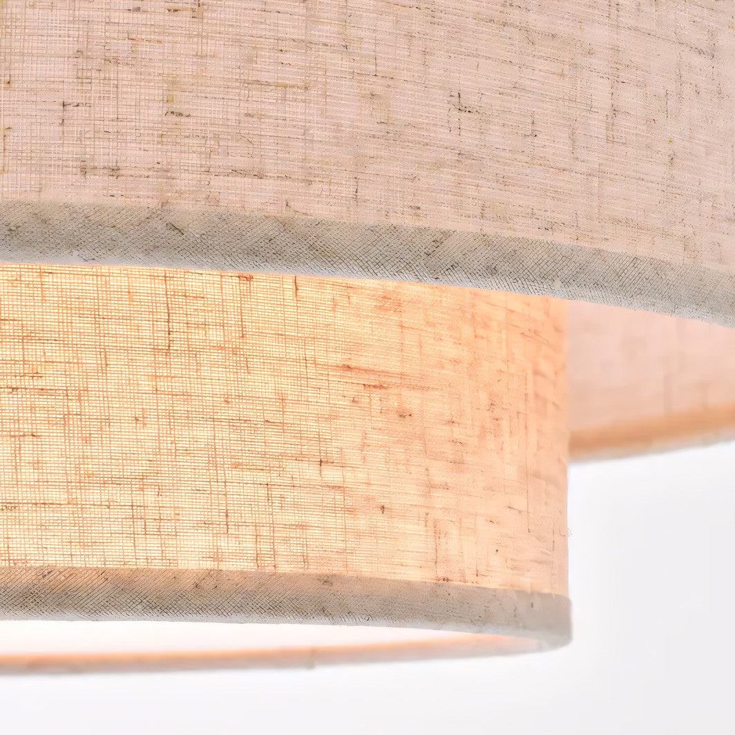 Aevon 3-Light Matte Brown Double Drum Pendant Light