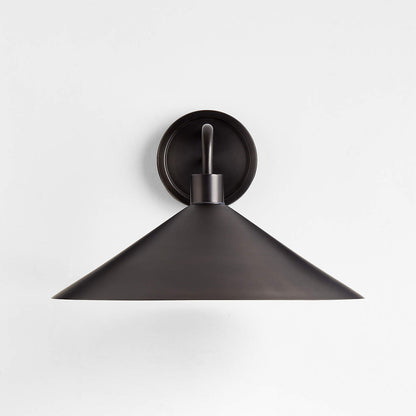 Kemp Industrial Black Brass Metal Indoor/Outdoor Wall Light