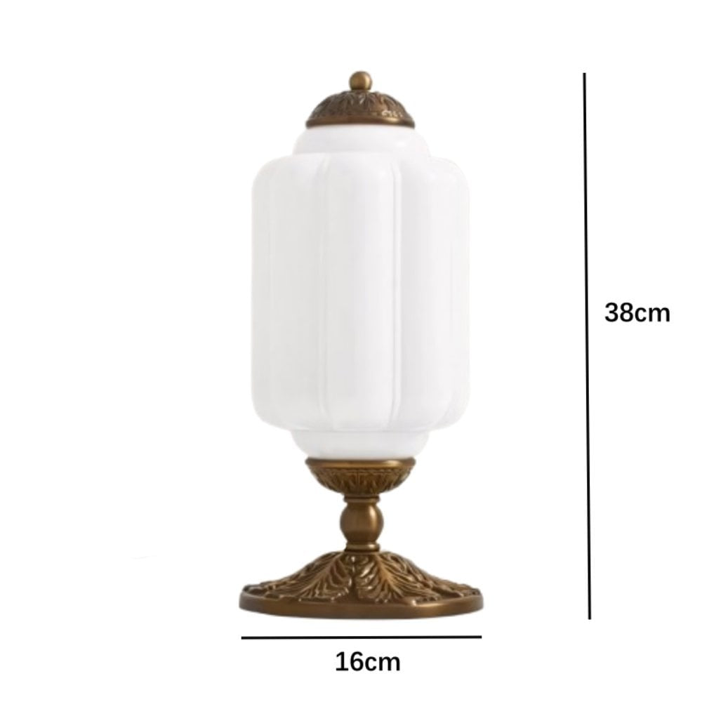 Nexos French Retro Cream Glass Textured Eloise Table Lamp