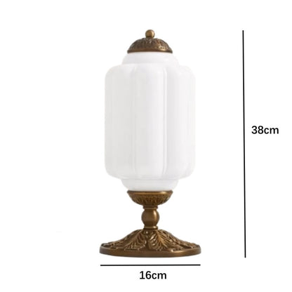 Nexos French Retro Cream Glass Textured Eloise Table Lamp