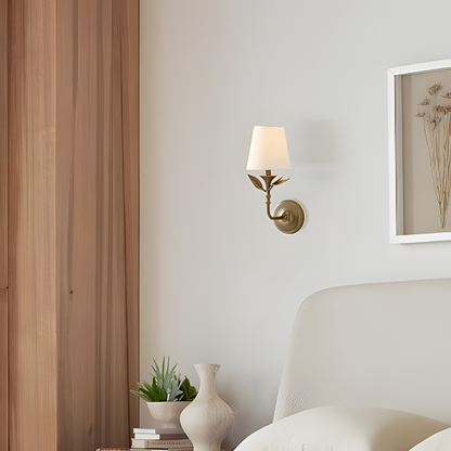 Huxley Rustic Antique Brass Botanical Forged Iron Sconce