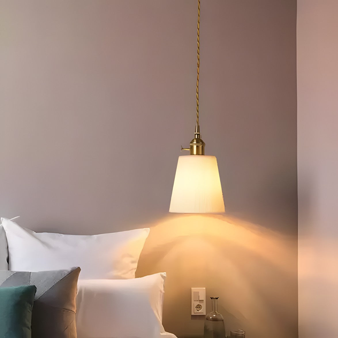 Carlo KiKi Fluted Ceramic Brass Pendant Light