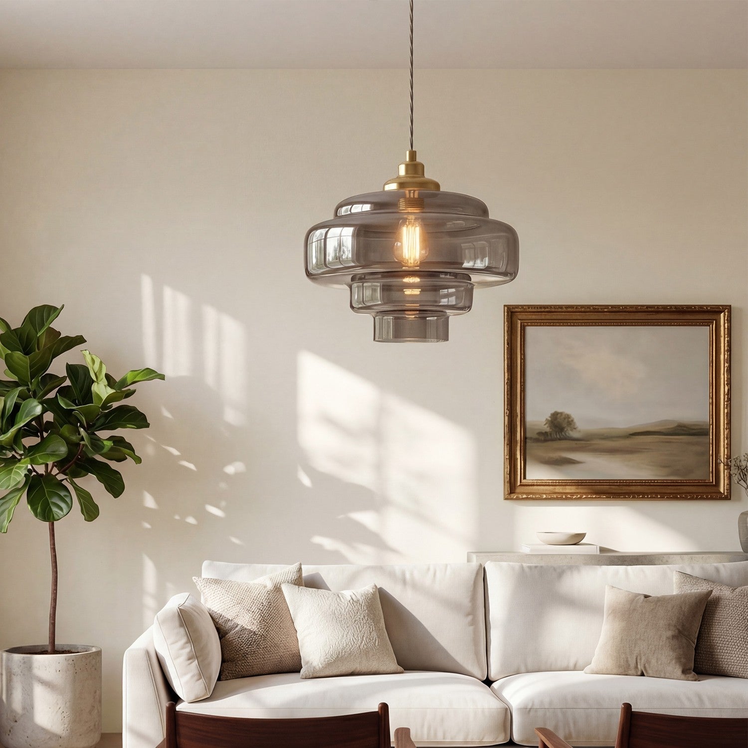 Yves Vintage Tiered Glass Pendant Light