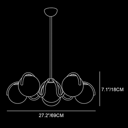 Mian Modern Curve Glass Globe Chandelier