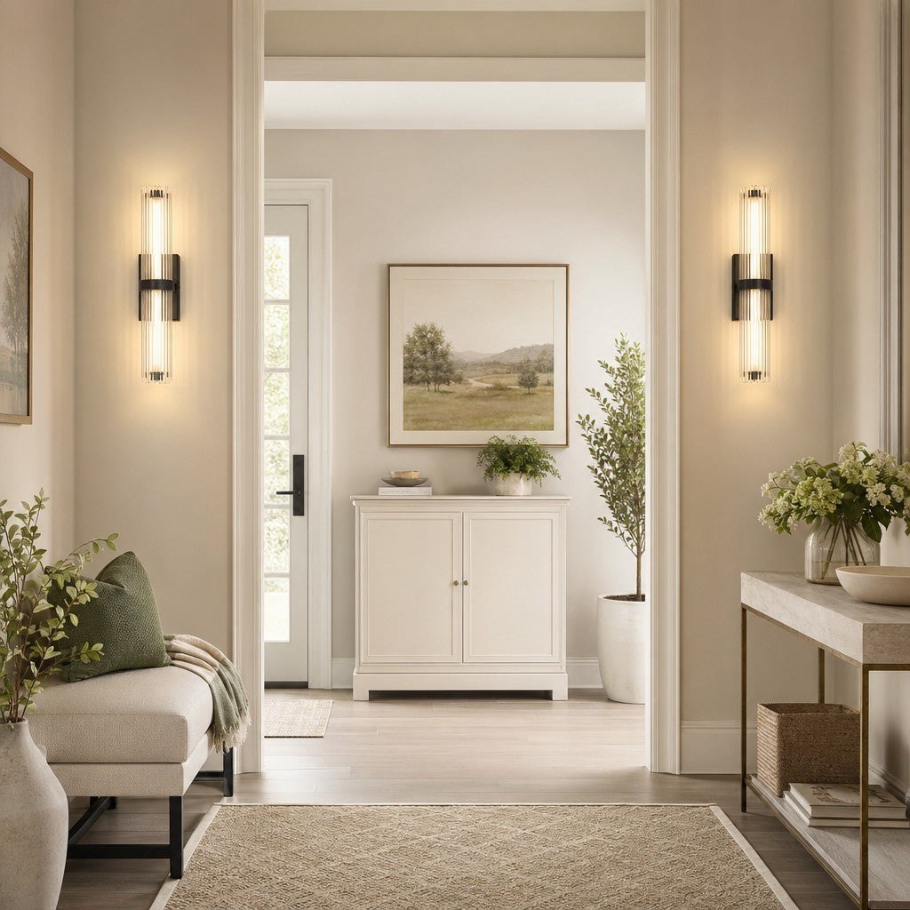 Saelin Modern LED Tube Glass Wall Sconce
