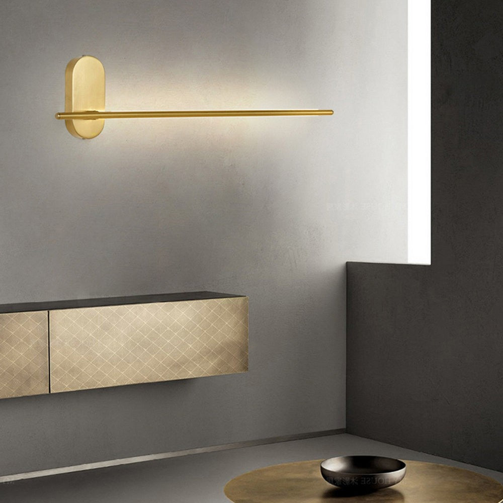 Schmidt Minimalist Gold LED Iron Linear Sconce