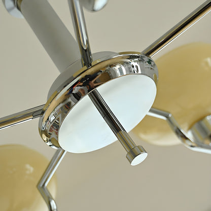 Shadella Modern Cream Glass Bauhaus Chandelier